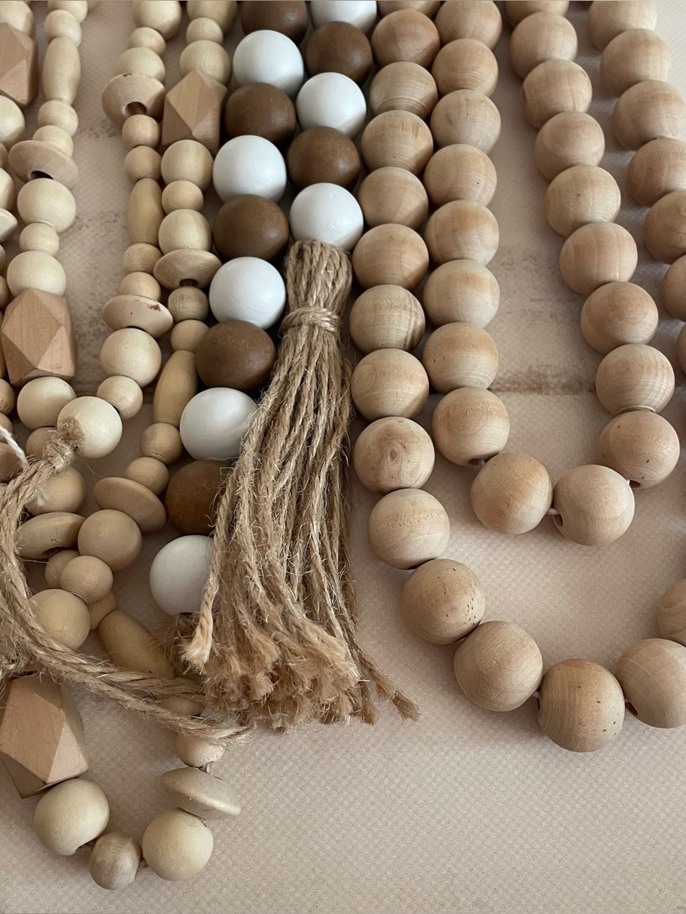 Cottagecore Decorative Wooden Bead Garland Lot - Picture 4 of 8